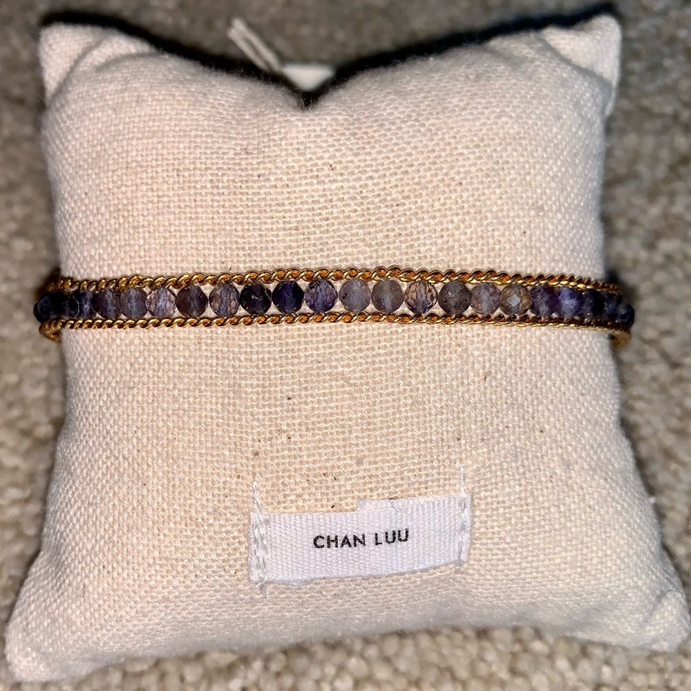 Chan Luu Iolite and Gold single chain bracelet